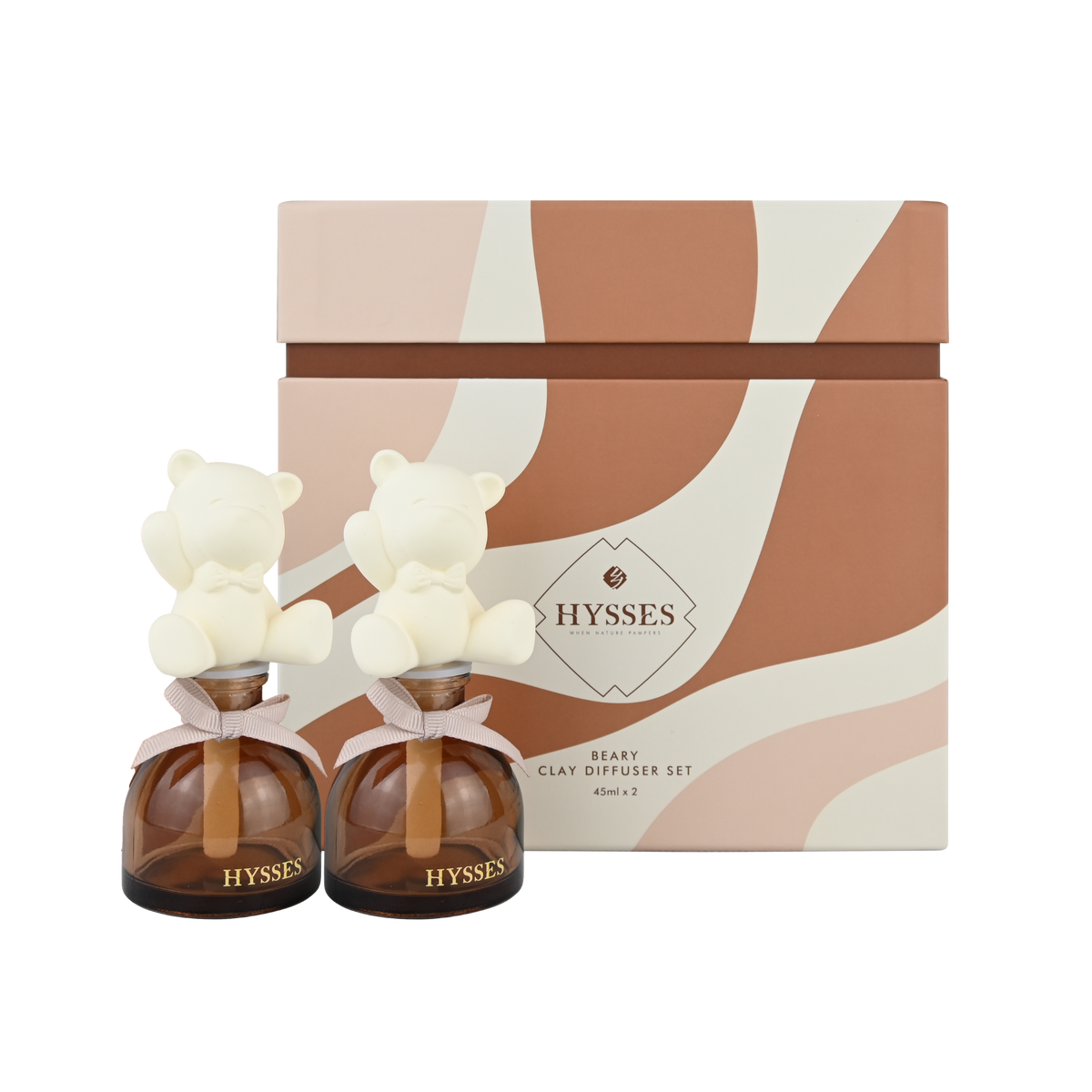 Clay Diffuser Set of 2, Beary (Yuzu Vetiver & Bergamot Jasmine)