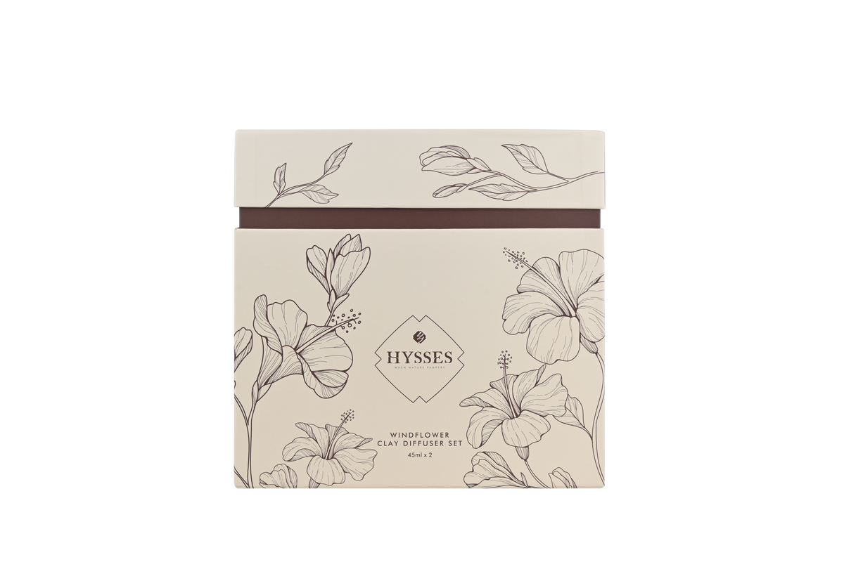 Clay Diffuser Set of 2, Windflower (Geranium Rosemary & Orchid Ambrette)