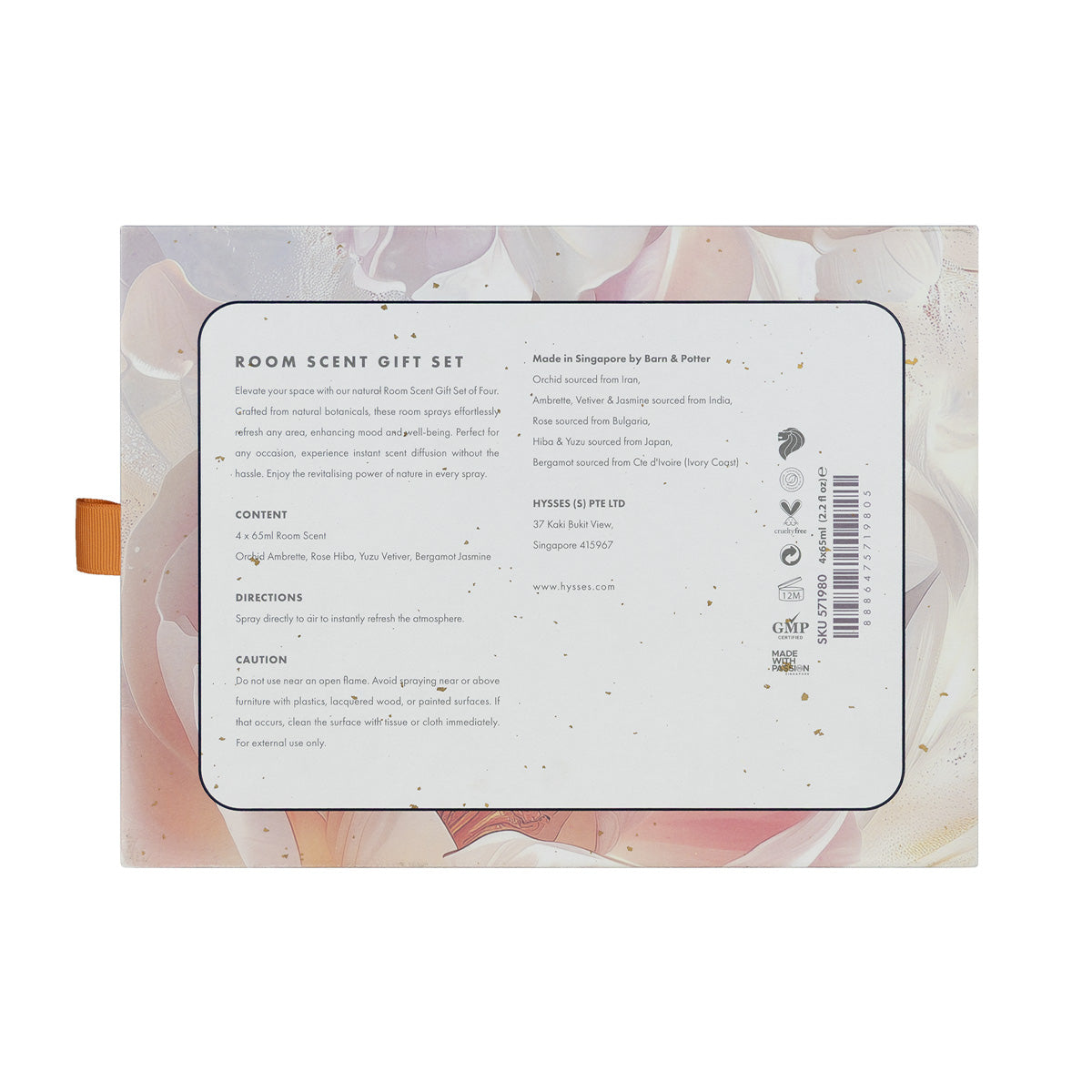 Gift Set Of 4 Room Scent, 65ml (Rose Hiba, Yuzu Vetiver, Bergamot Jasmine & Orchid Ambrette)