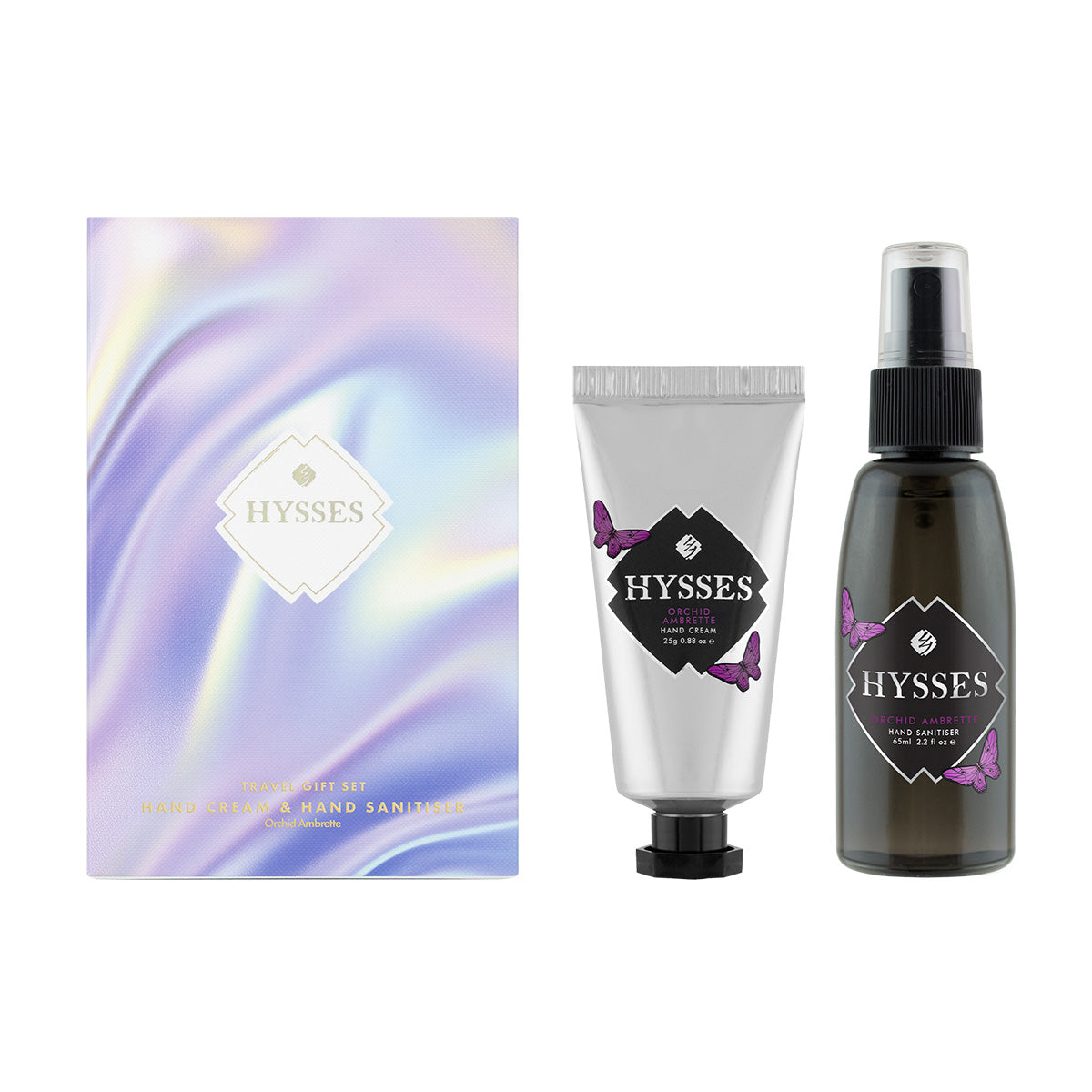 Gift Set Of 2 Hand Cream & Sanitiser, Orchid Ambrette, 25g/65ml