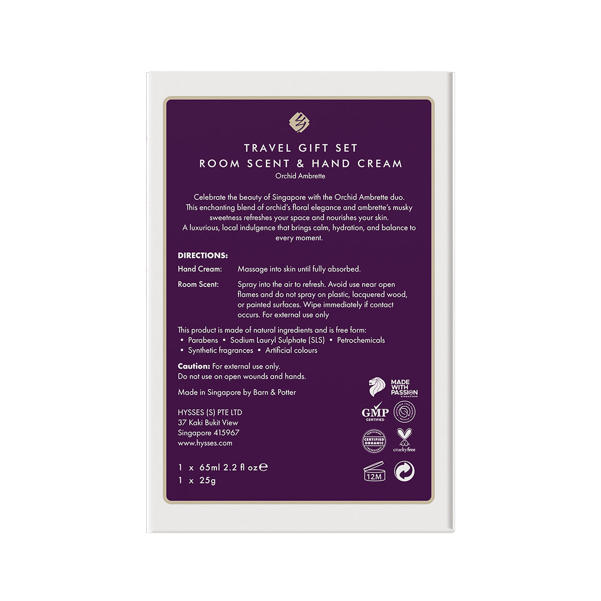 Gift Set Of 2 Hand Cream & Room Scent, Orchid Ambrette