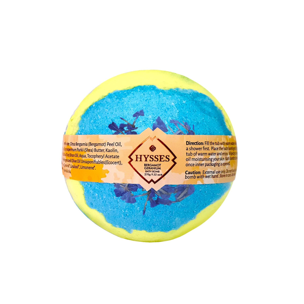 Hysses Body Care Bath Bomb, Bergamot Geranium