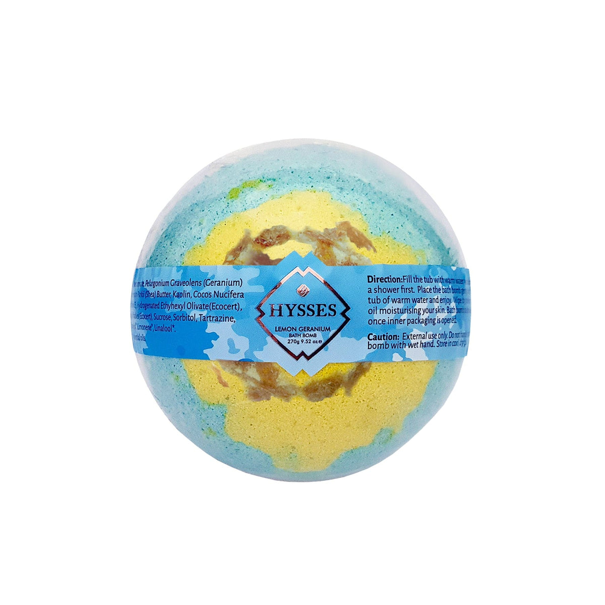 Hysses Body Care Bath Bomb, Lemon Geranium