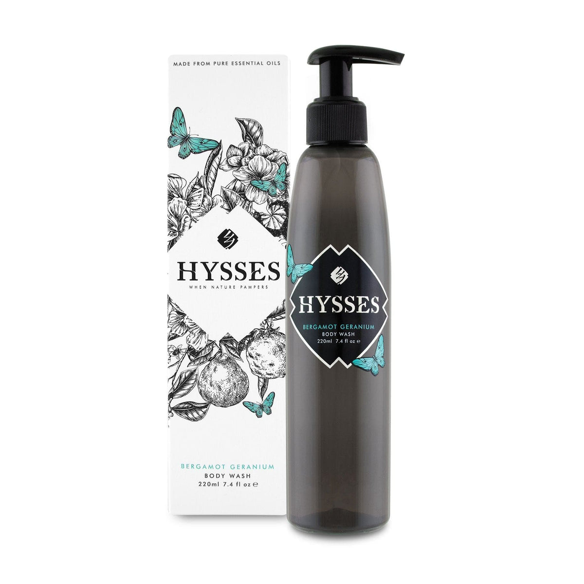 Hysses Body Care 220ml Body Wash Bergamot Geranium, 220ML