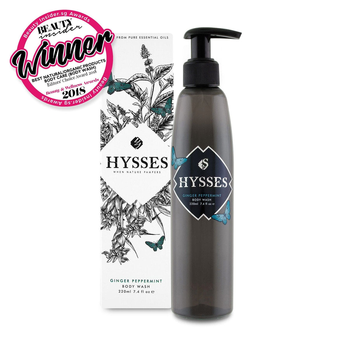 Hysses Body Care 220ml Body Wash Ginger Peppermint, 220ML