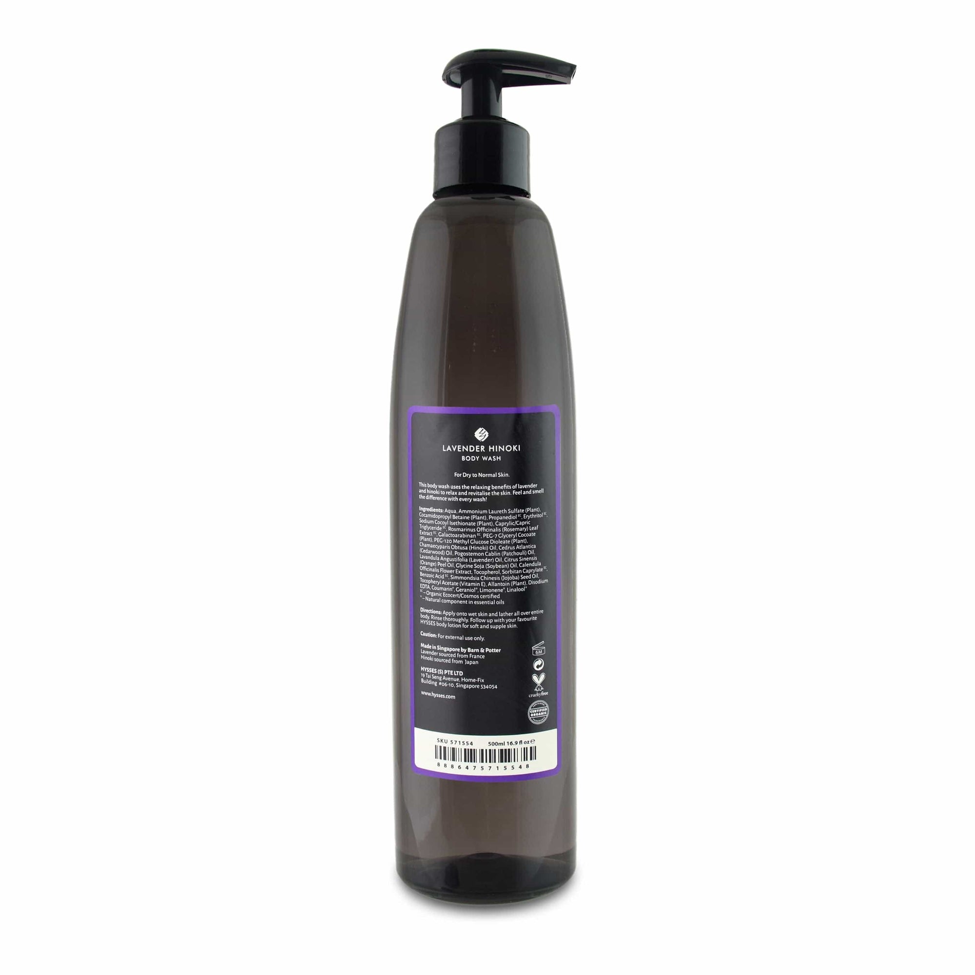 Hysses Body Care 500ml Body Wash Lavender Hinoki, 500ml