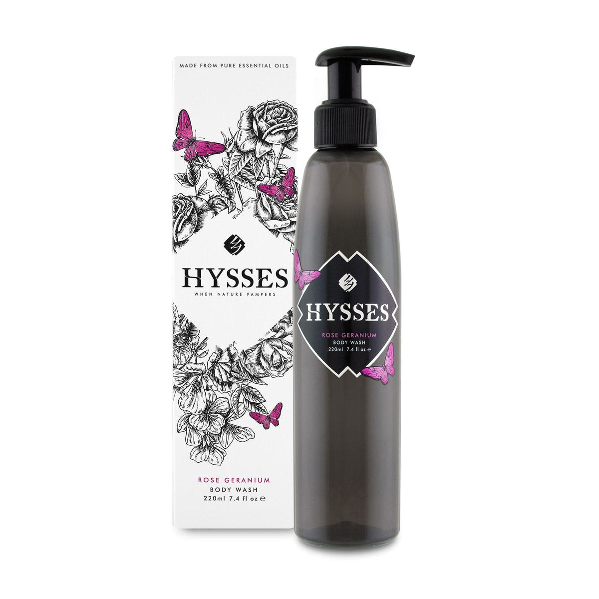 Hysses Body Care 220ml Body Wash Rose Geranium, 220ml