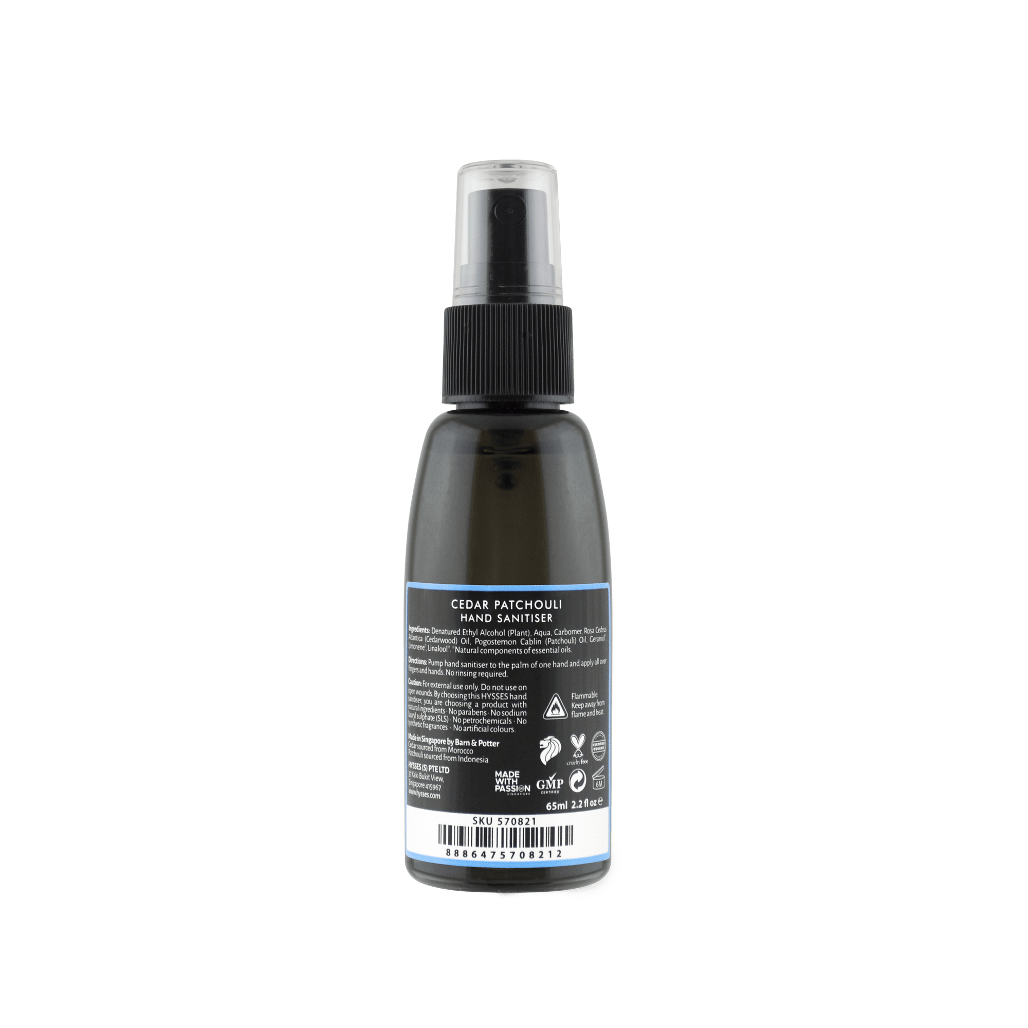 Hand Sanitiser Cedar Patchouli - Hysses Singapore