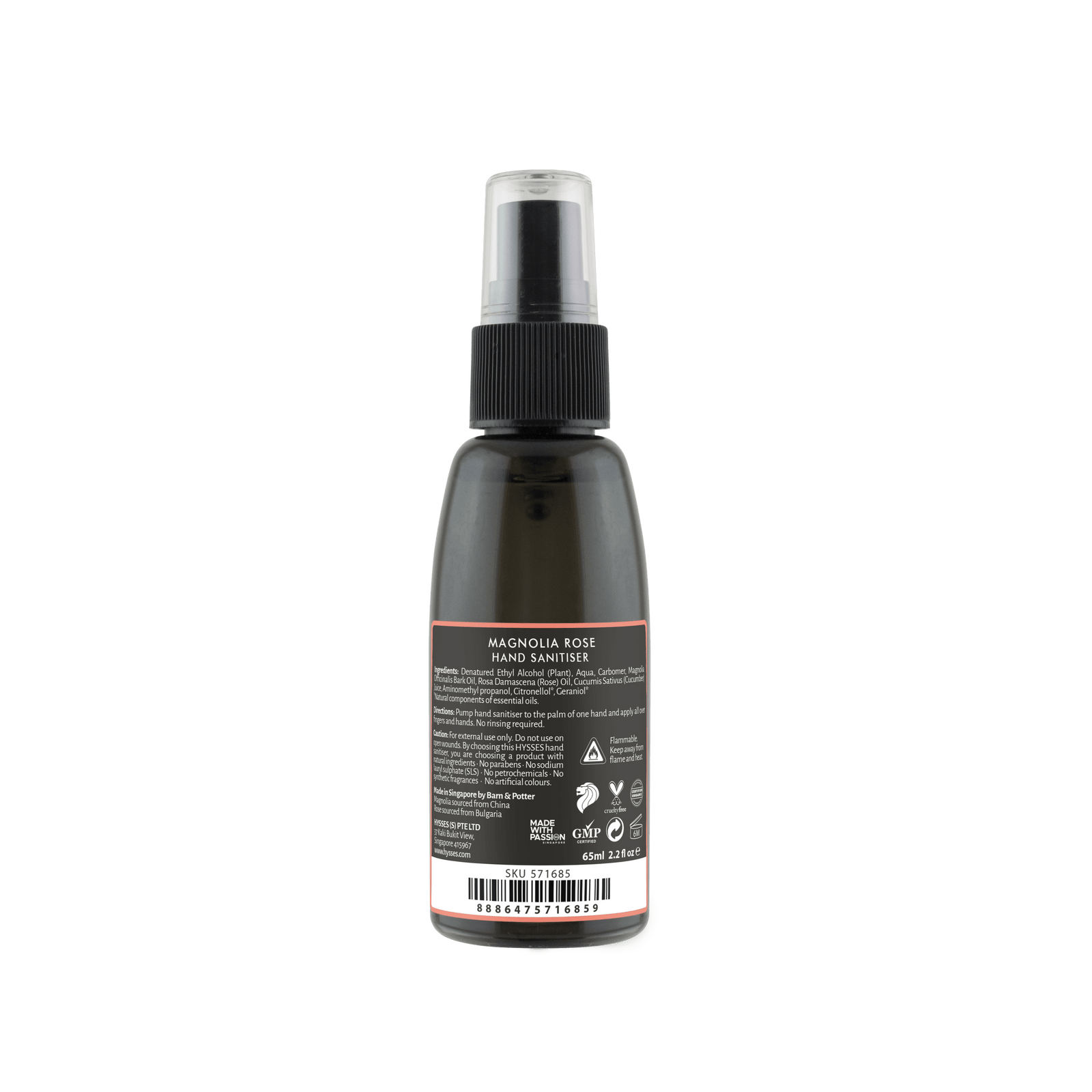 Hysses Body Care Hand Sanitiser Magnolia Rose