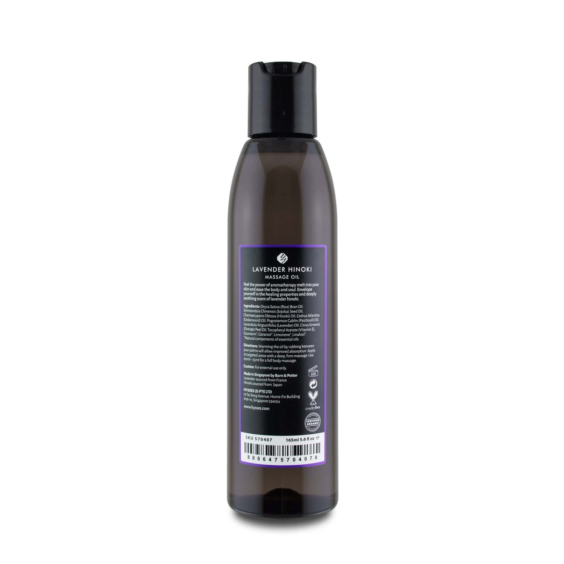 Hysses Body Care Massage Oil Lavender Hinoki