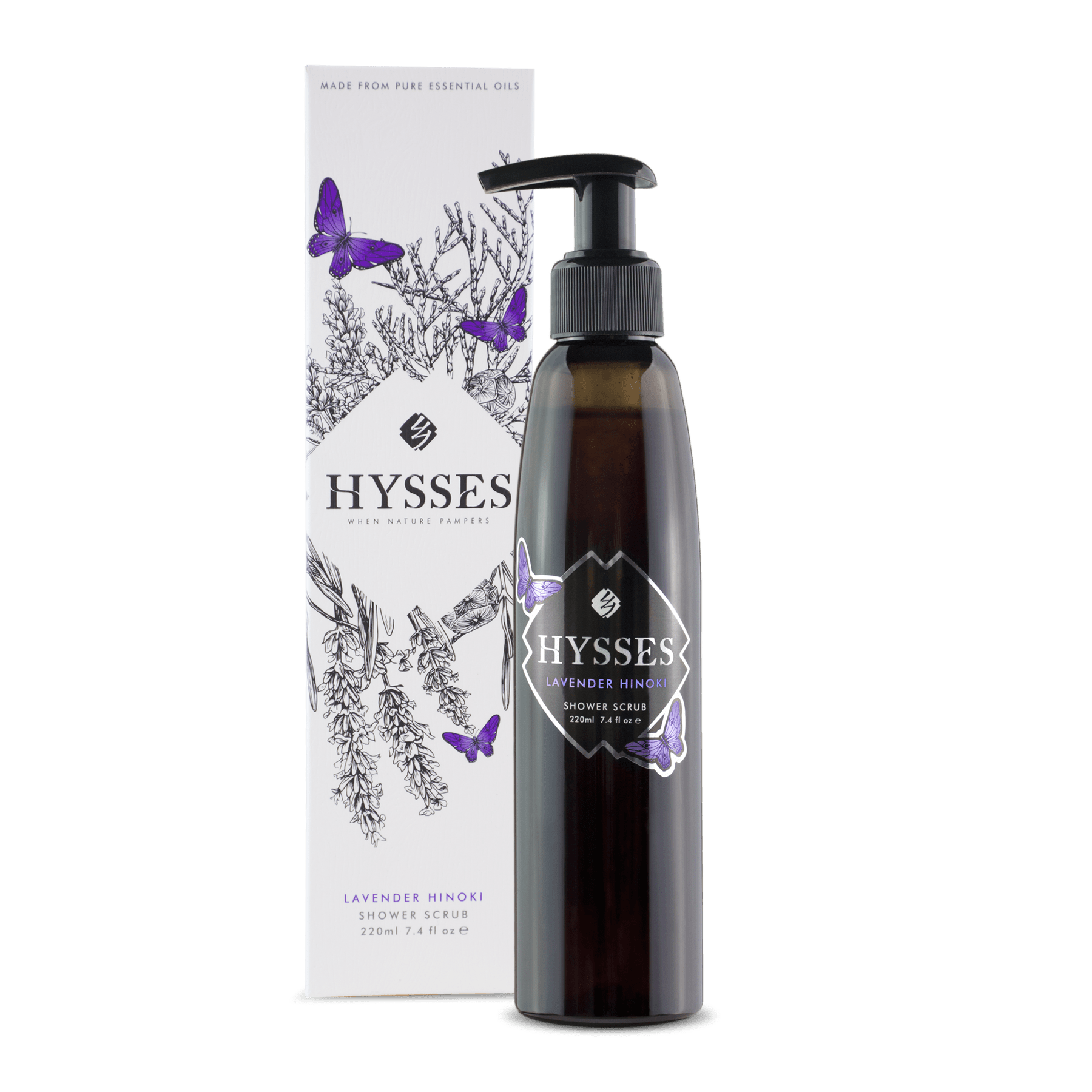 Hysses Body Care 220ml Shower Scrub Lavender Hinoki 220ML