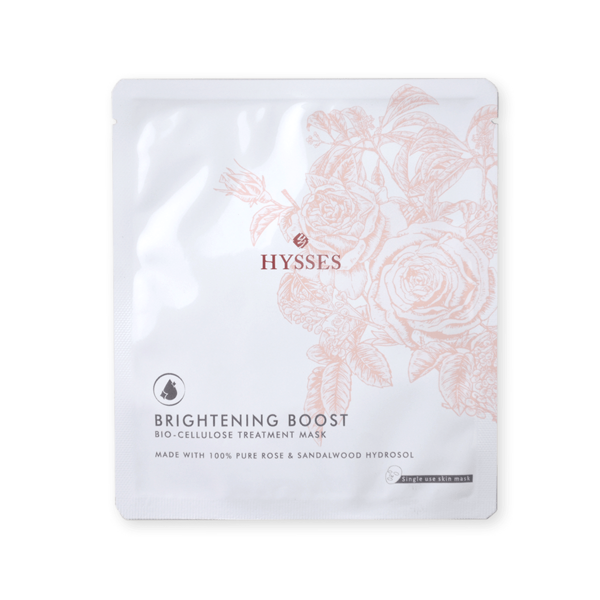 Hysses Face Care Bio Cellulose Brightening Mask Rose Sandalwood