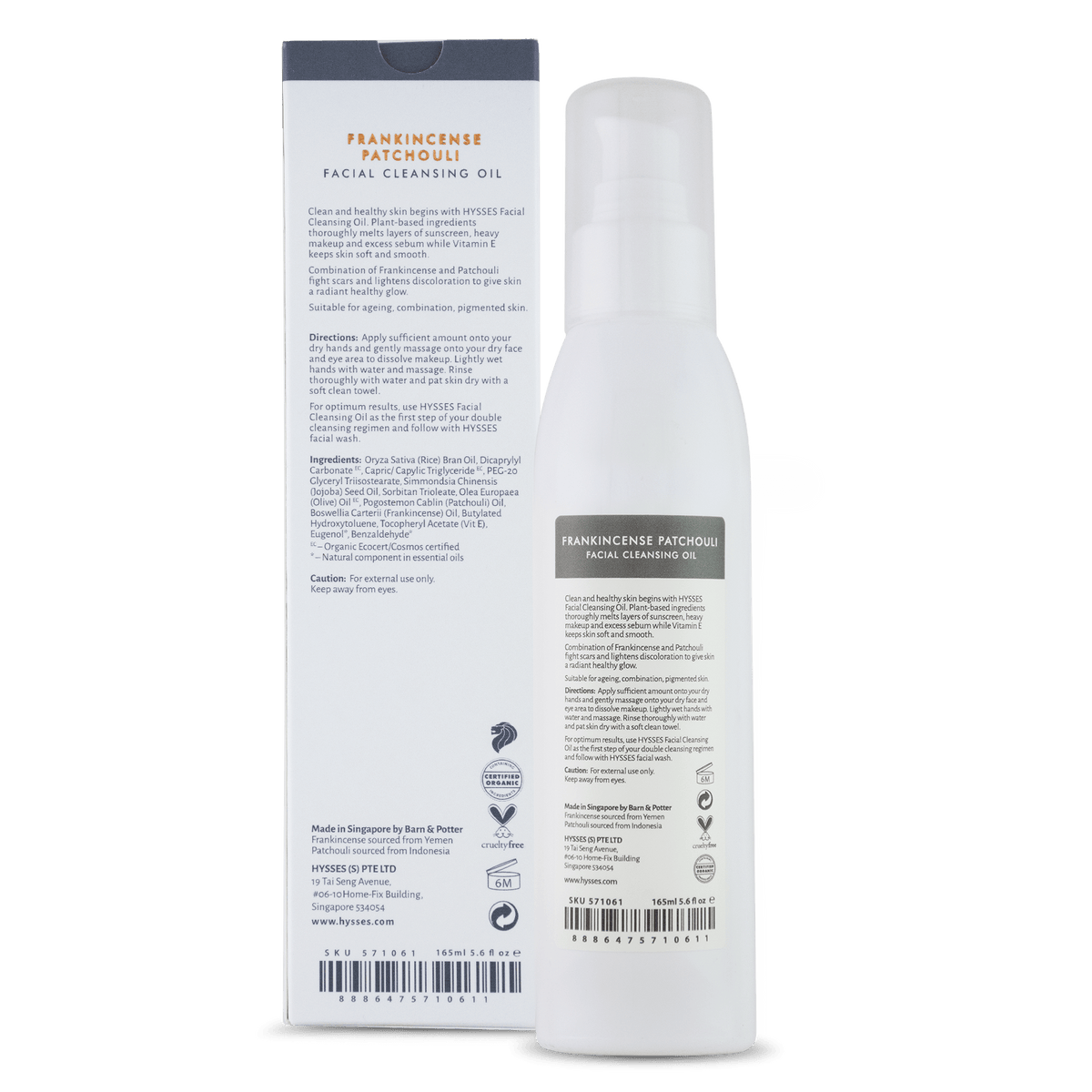 Facial Cleansing Oil Frankincense Patchouli - Hysses Singapore