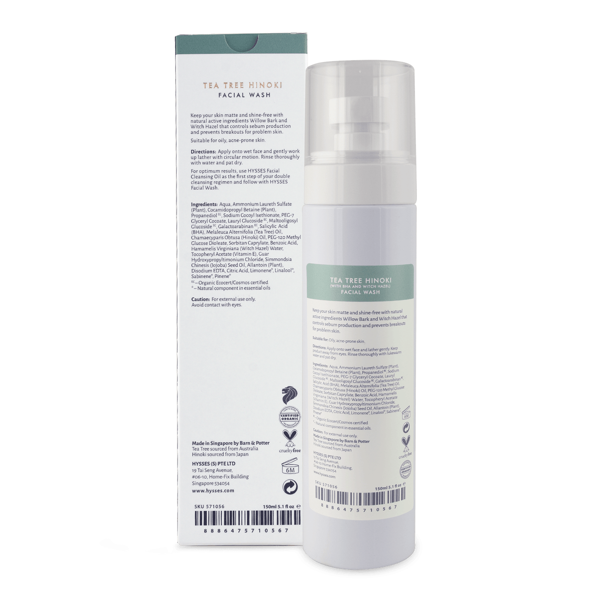 Facial Wash Tea Tree Hinoki - Hysses Singapore