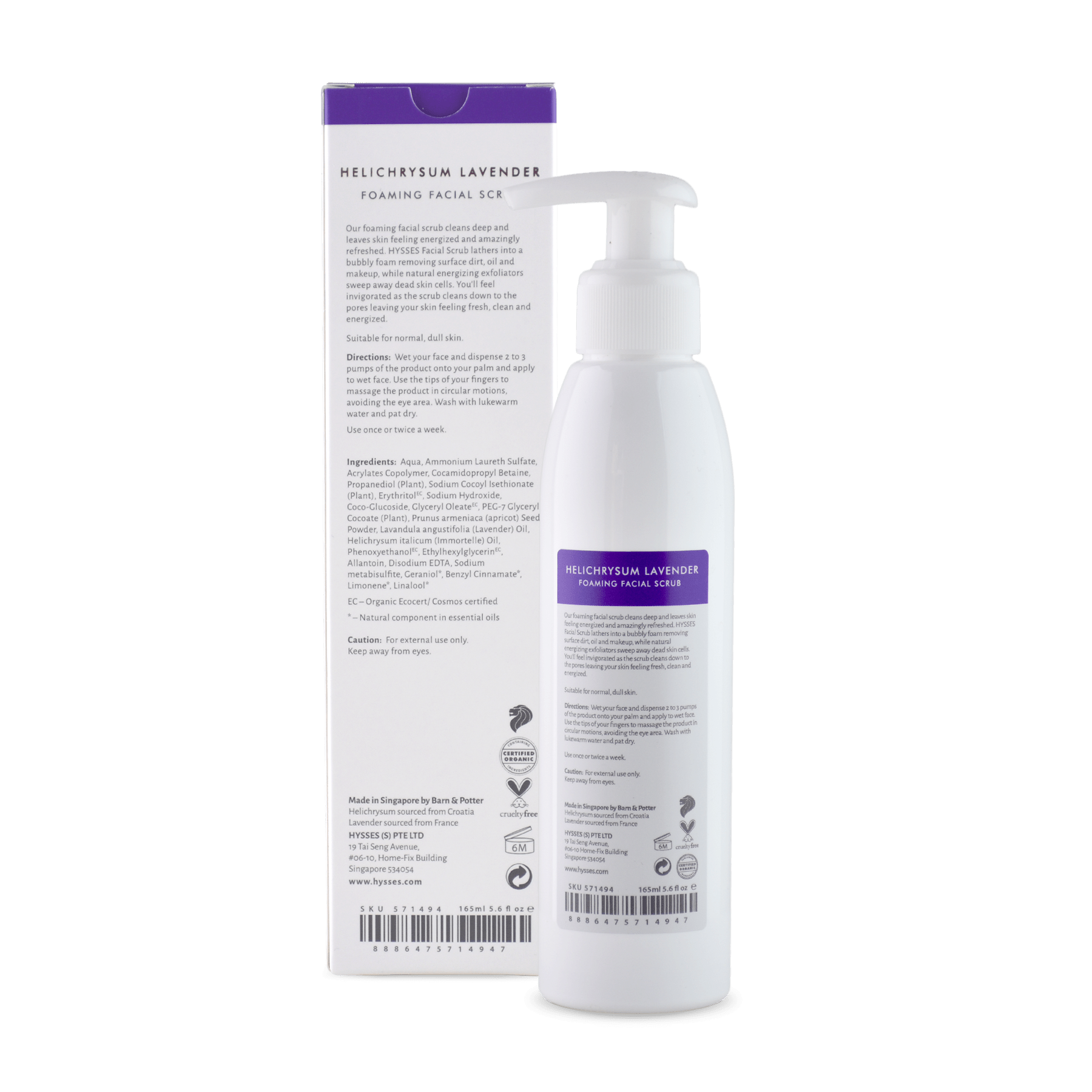 Foaming Facial Scrub Helichrysum Lavender - Hysses Singapore