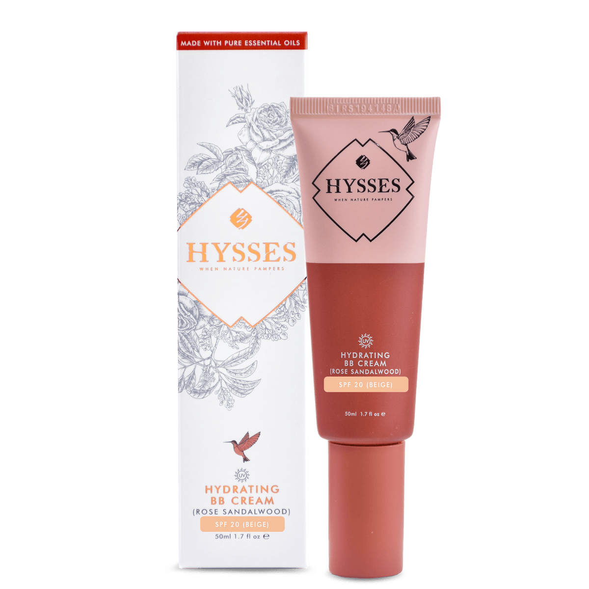 Hysses Face Care Beige Hydrating BB Cream Rose Sandalwood SPF20