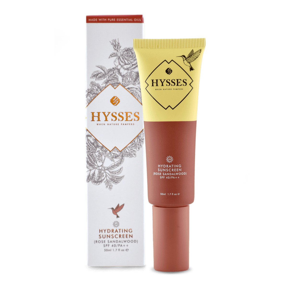 Hysses Face Care Hydrating Sunscreen Rose Sandalwood SPF 40 / PA++