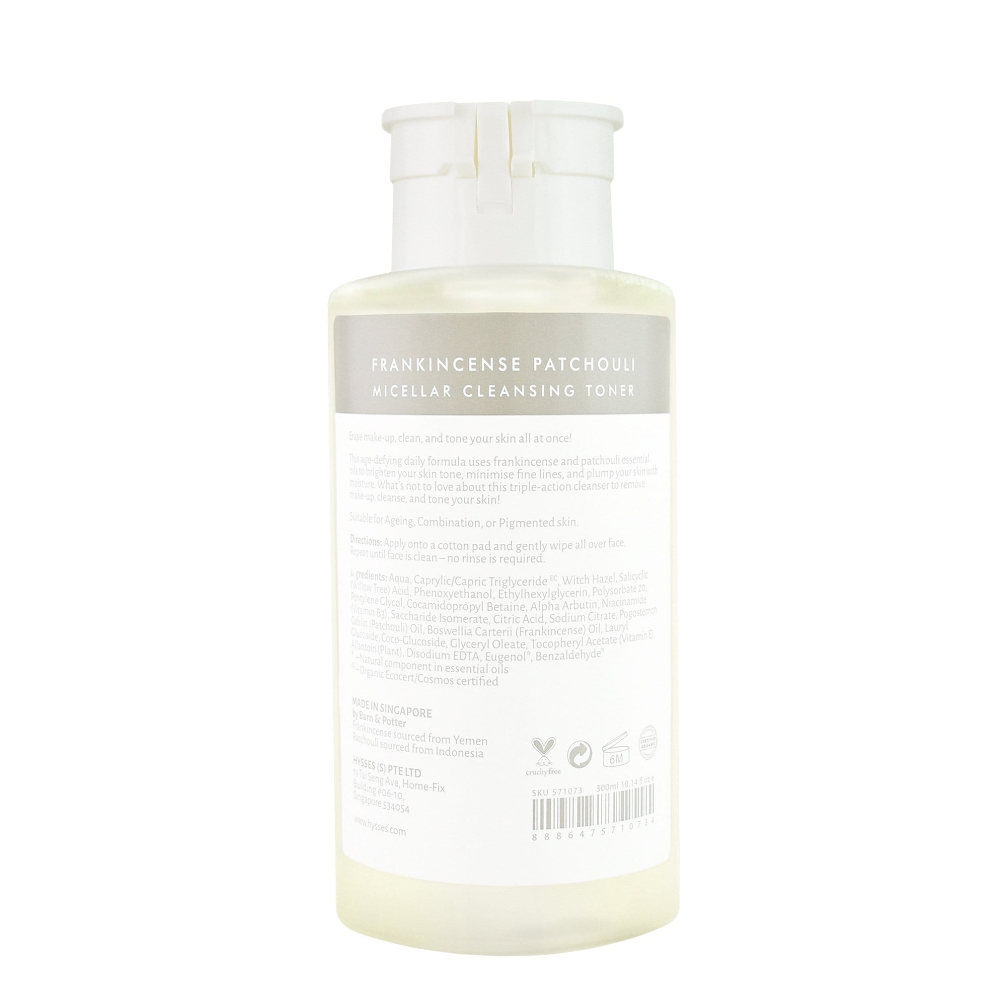 Hysses Face Care Micellar Cleansing Toner Frankincense Patchouli