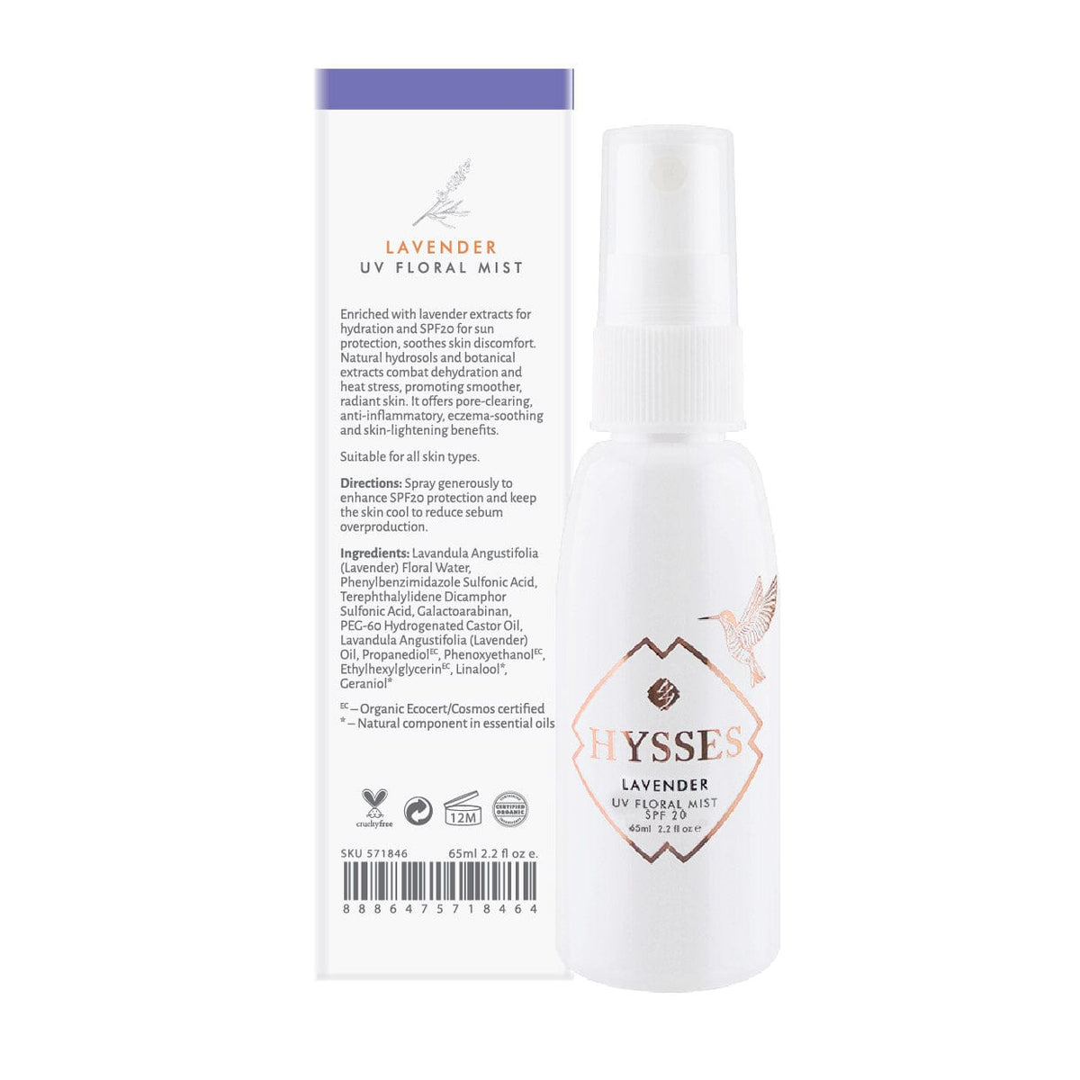 Hysses Face Care UV Floral Mist Lavender SPF20