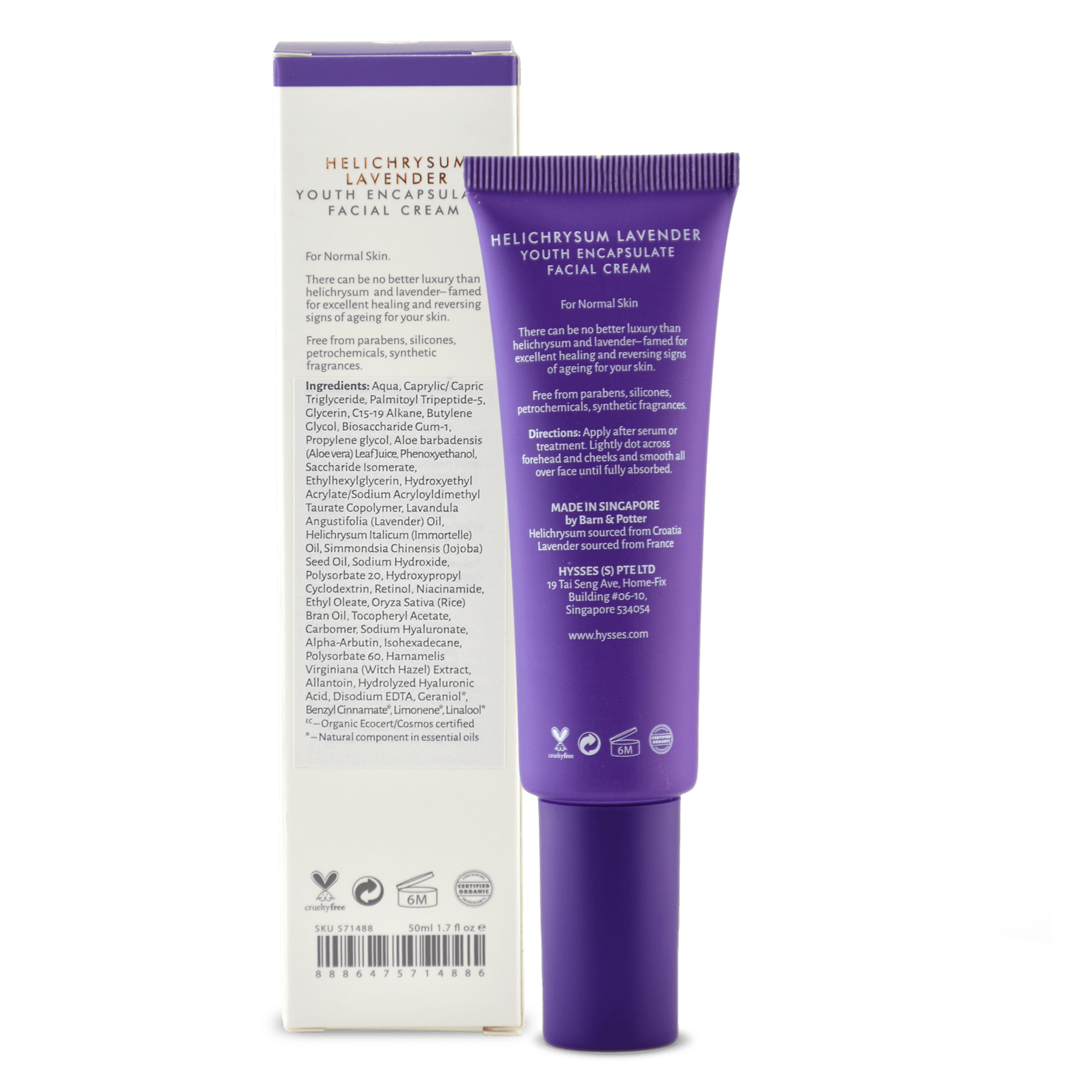 Hysses Face Care Youth Encapsulate Facial Cream Helichrysum Lavender