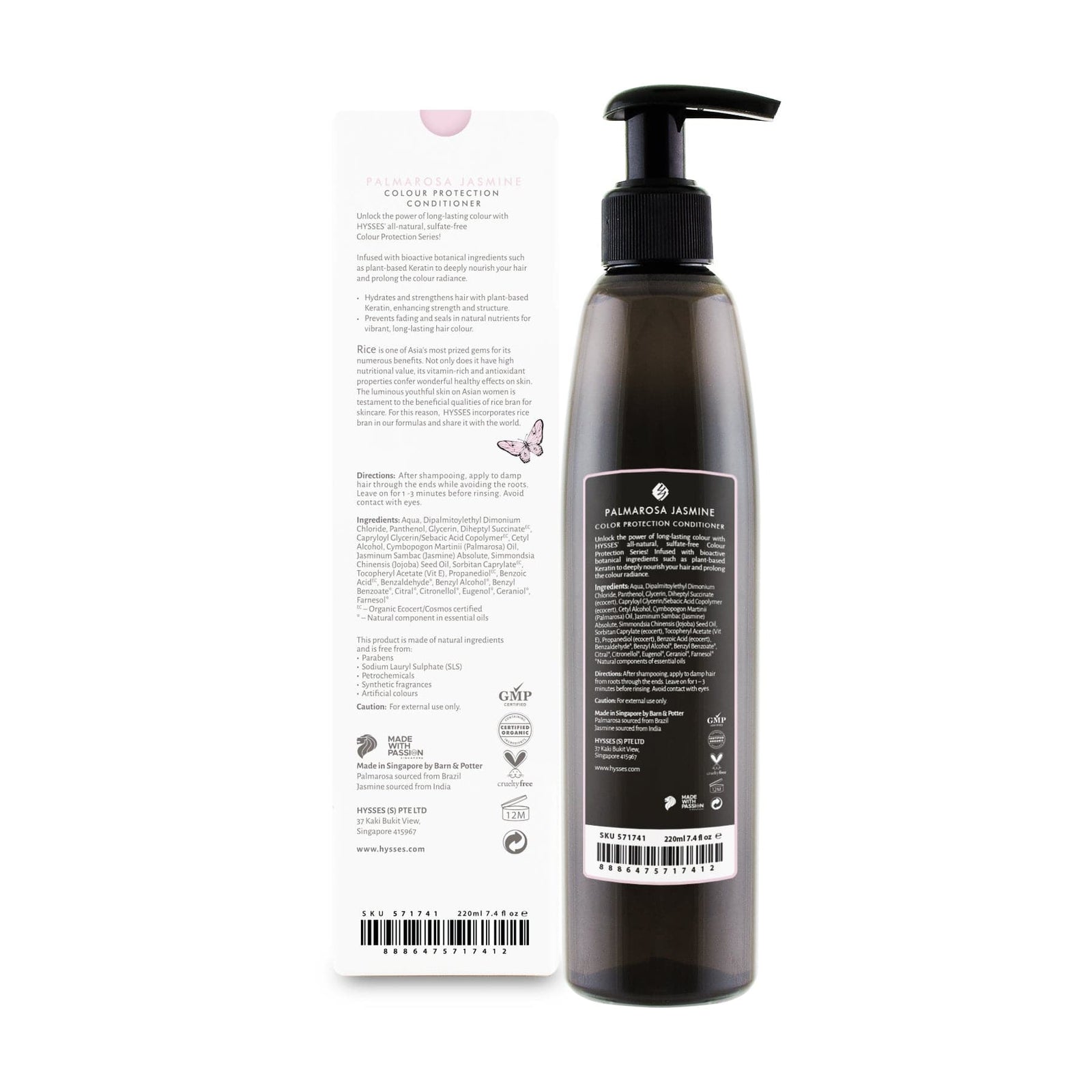 Hysses Hair Care 220ml Colour Protection Conditioner, Palmarosa Jasmine