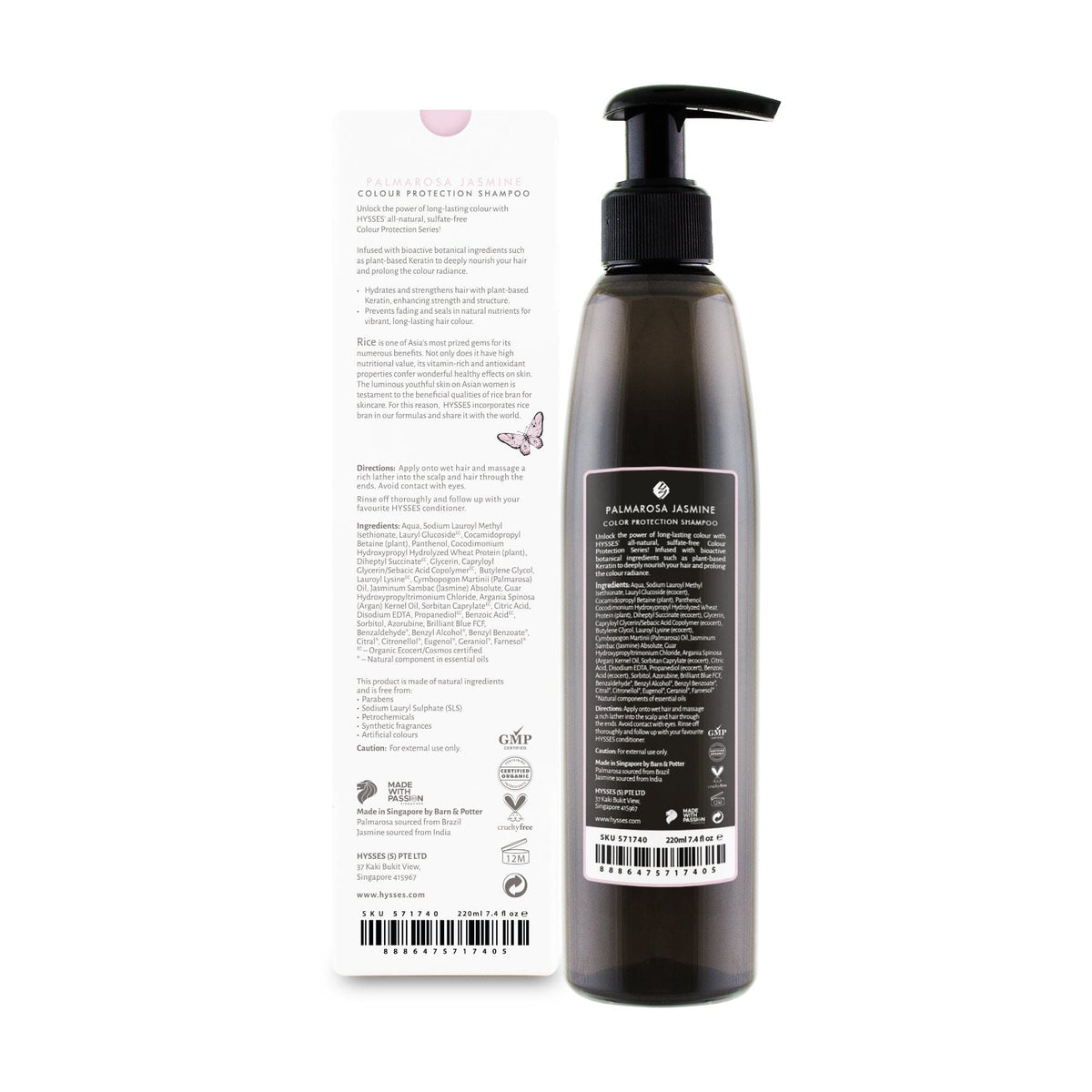 Hysses Hair Care 220ml Colour Protection Shampoo, Palmarosa Jasmine, 220ml