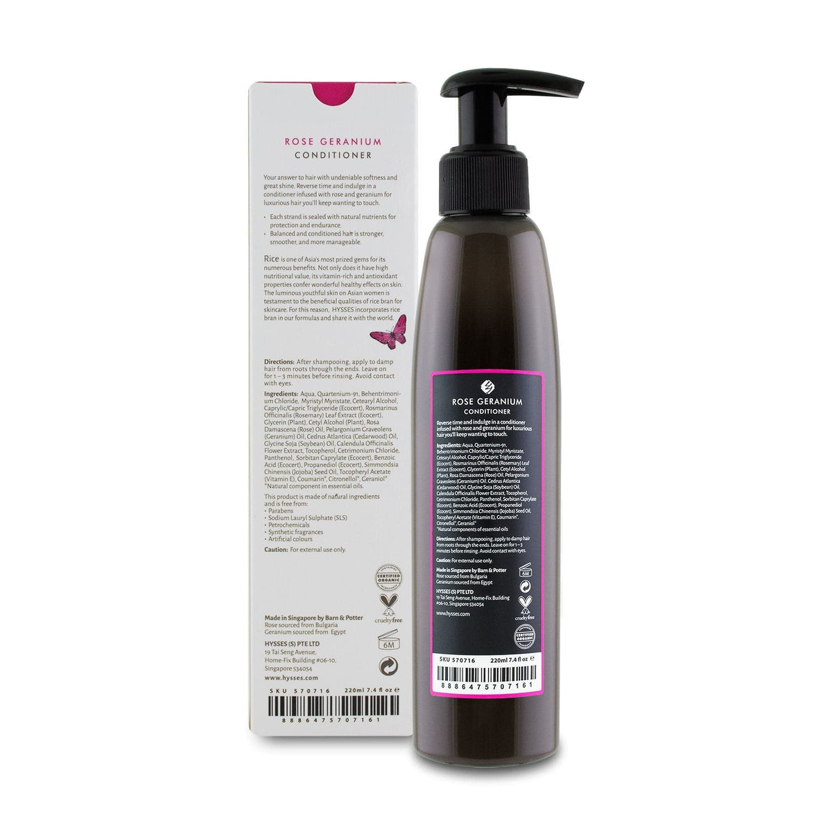 Hysses Hair Care Conditioner Rose Geranium 220ml