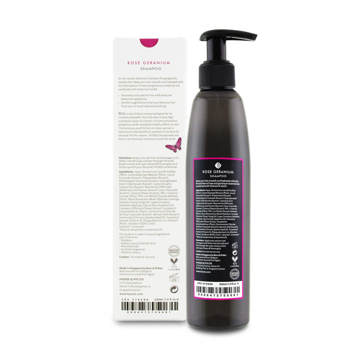 Hysses Hair Care 500ml Shampoo Rose Geranium, 500ml