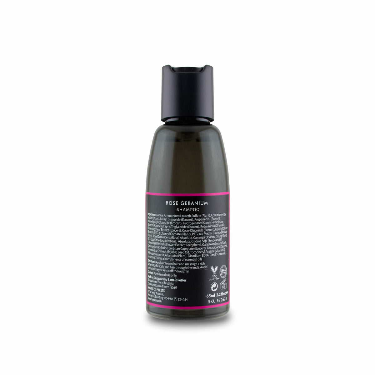 Hysses Hair Care Shampoo Rose Geranium, 65ml