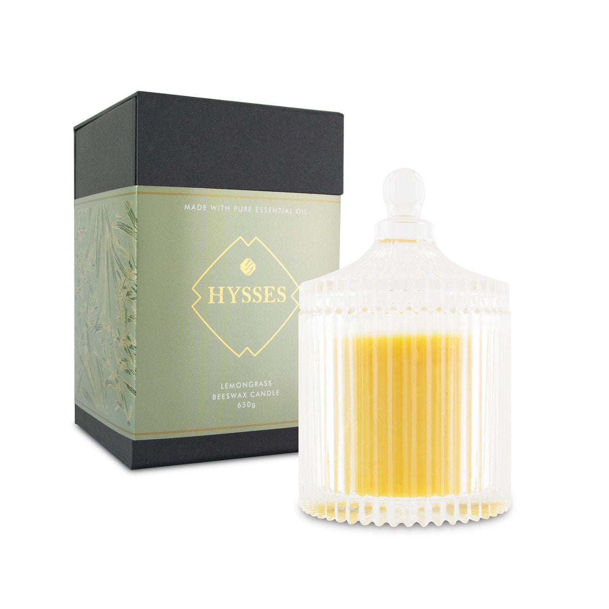 Hysses Home Scents 100g Beeswax Candle Lemongrass 100g