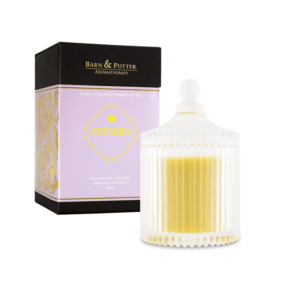 Hysses Home Scents 100g Beeswax Candle Palmarosa Jasmine, 100g