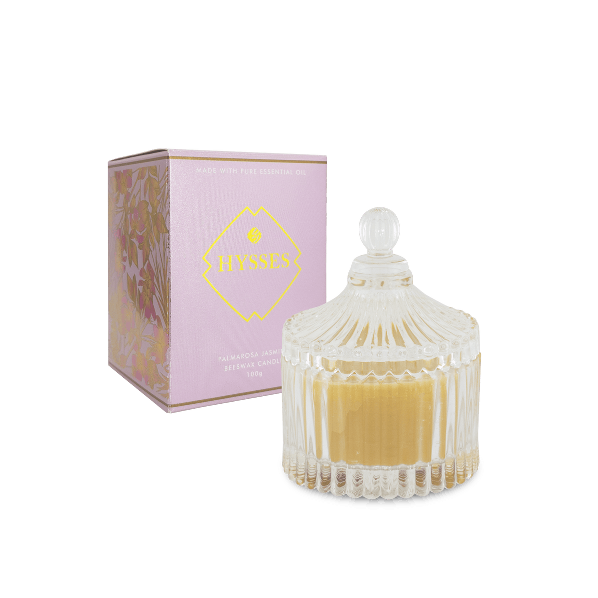 Beeswax Candle Palmarosa Jasmine - Hysses Singapore