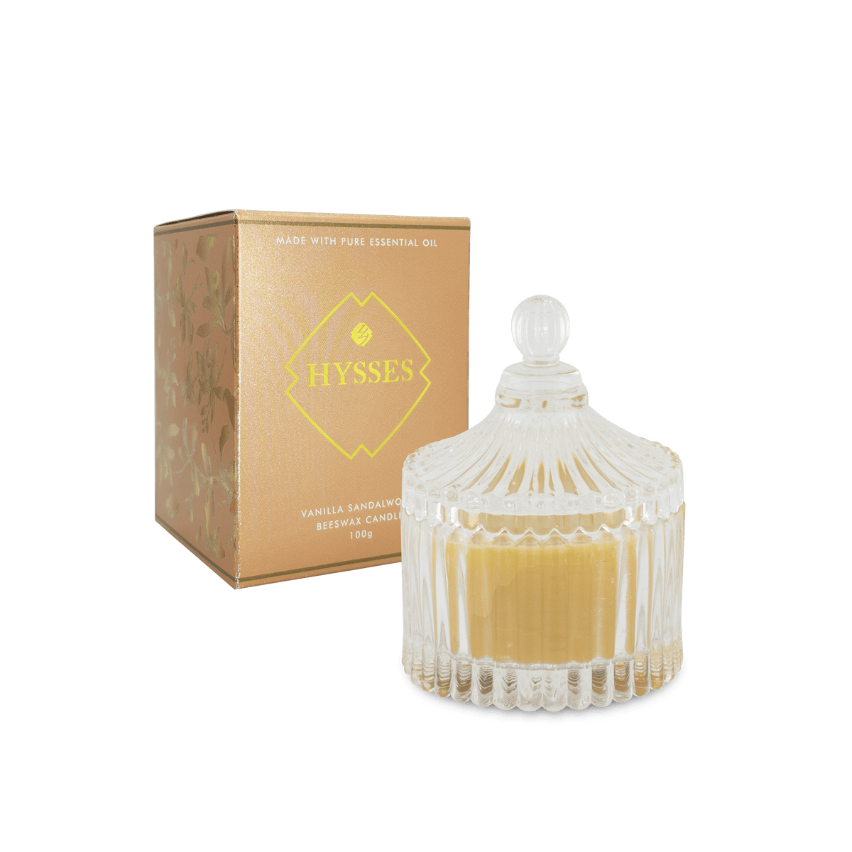 Beeswax Candle Vanilla Sandalwood - Hysses Singapore