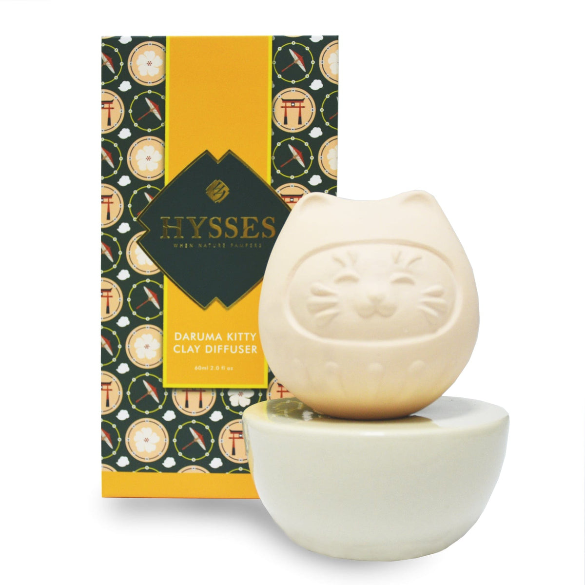 Hysses Home Scents Daruma Kitty Clay Diffuser