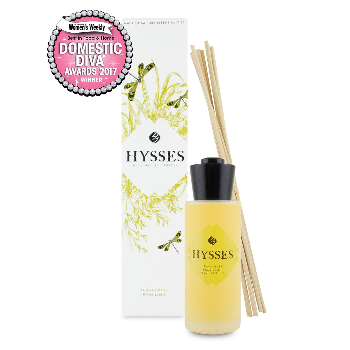 Hysses Home Scents 60ml Home Scent Reed Diffuser Lemongrass, 60ml