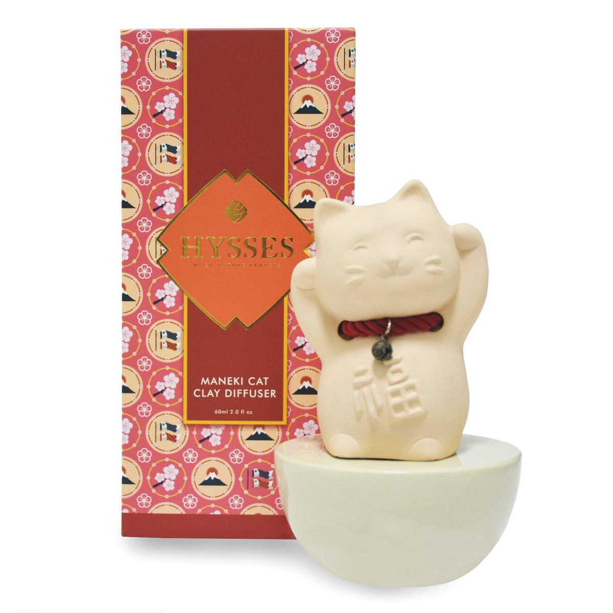 Hysses Home Scents Maneki Cat Clay Diffuser