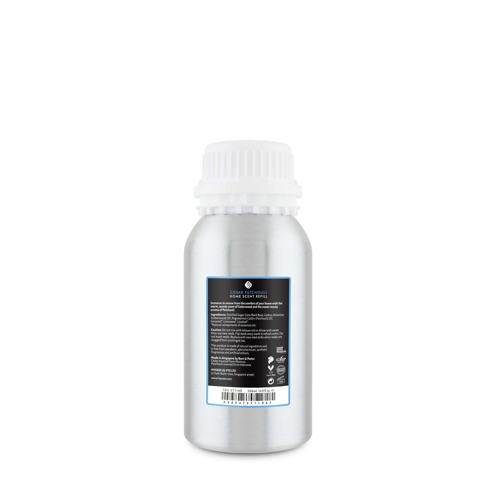 Hysses Home Scents 500ml Refill Home Scent Cedar Patchouli