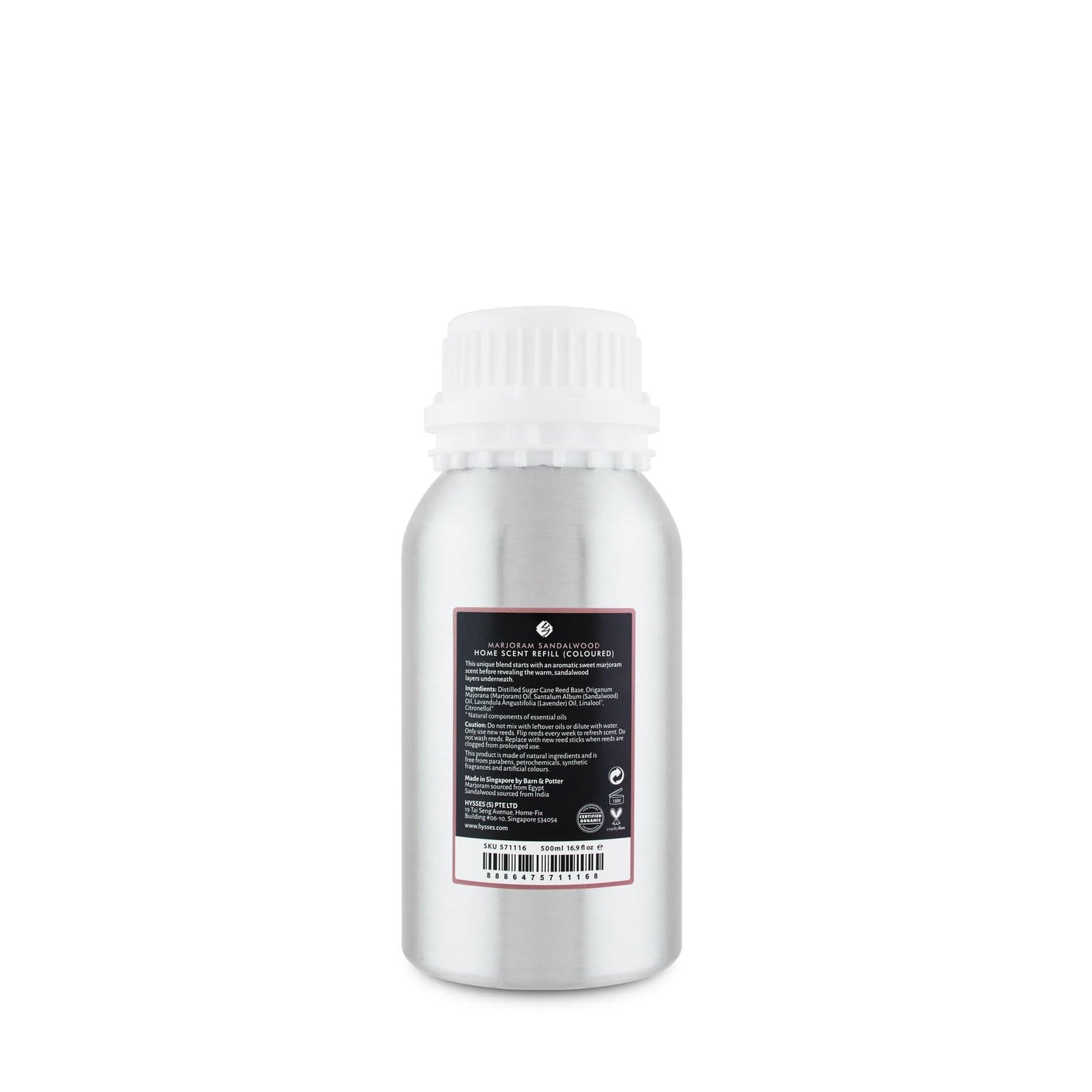 Hysses Home Scents 500ml Refill Home Scent Marjoram Sandalwood (Green Coloured) 500ml