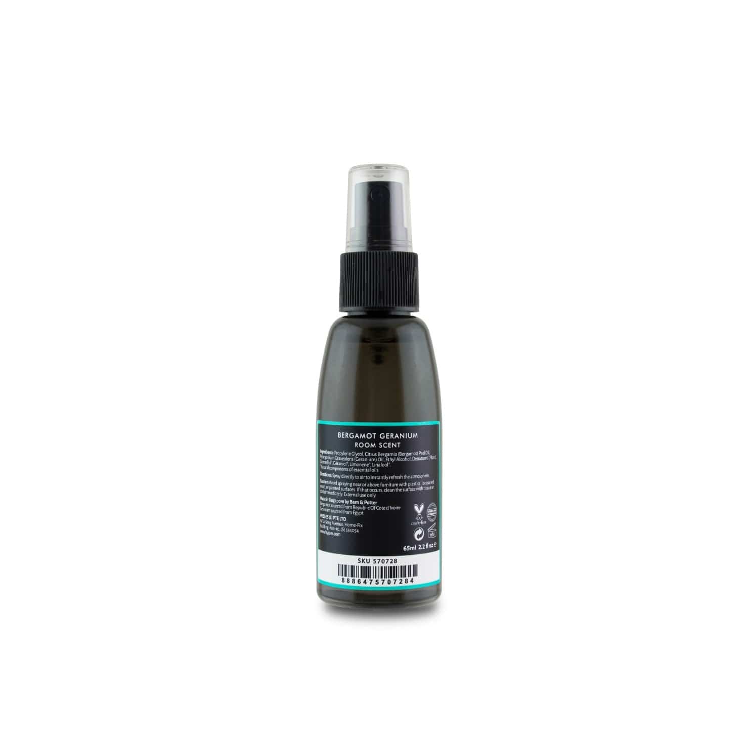 Hysses Home Scents Room Scent Bergamot Geranium, 65ml