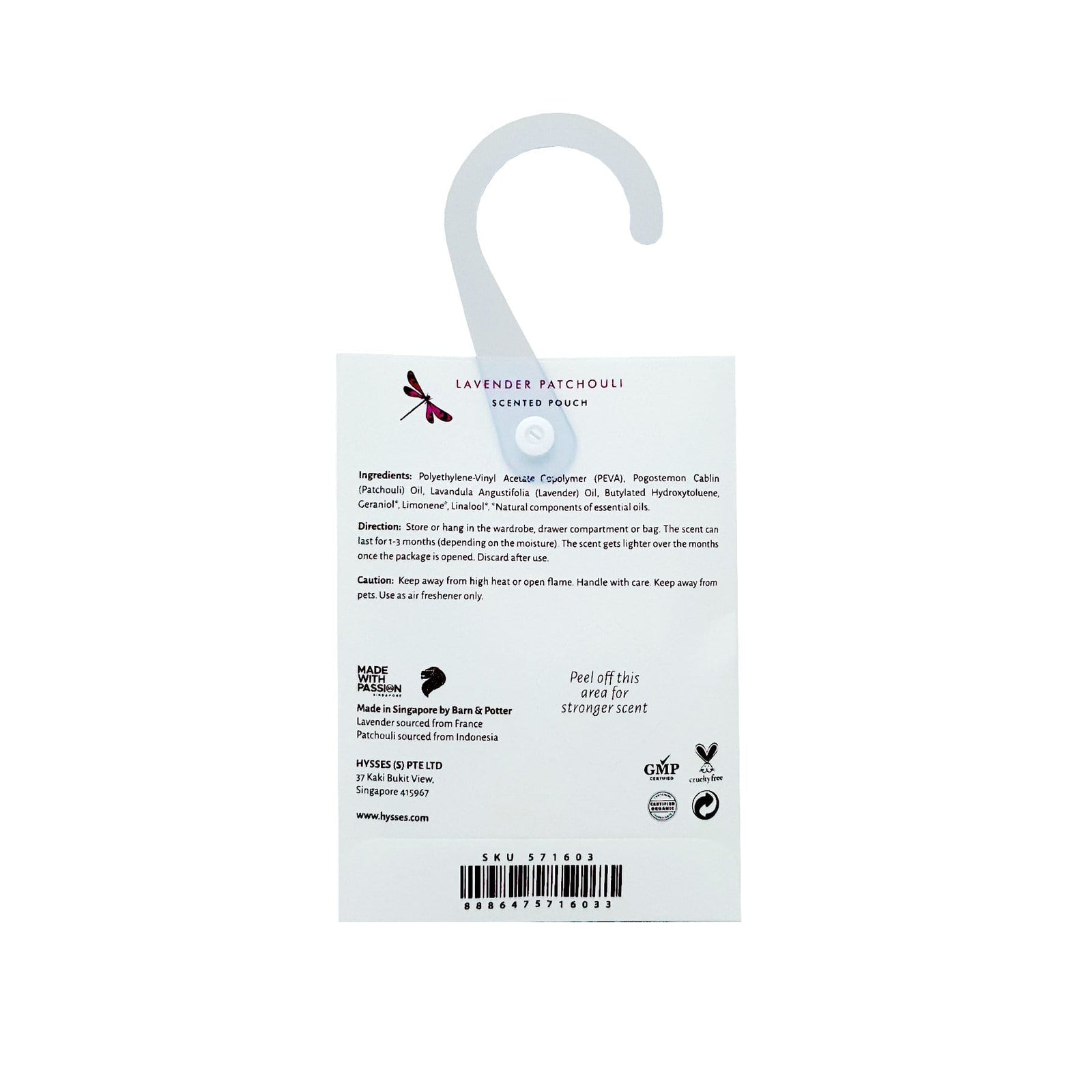 Hysses Home Scents Scented Pouch, Lavender Patchouli